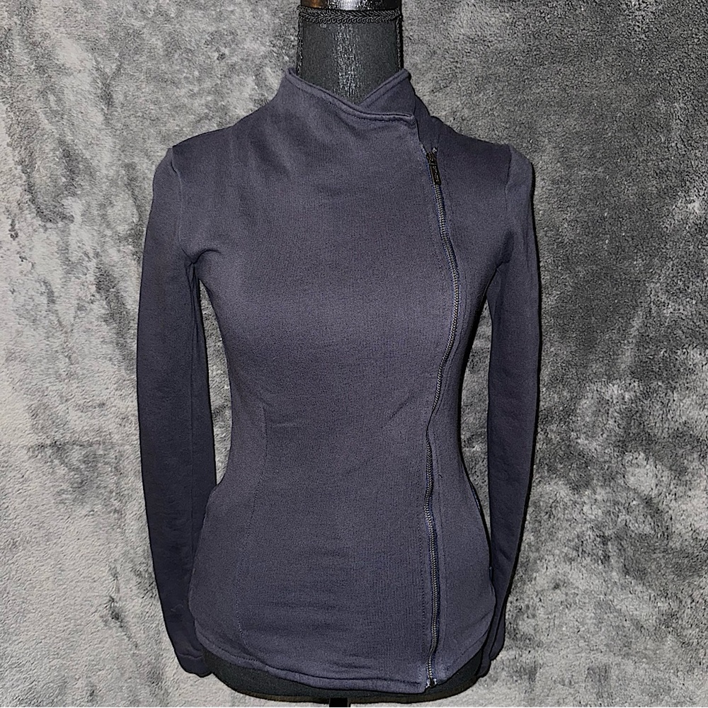 Saint + Sofia Navy Biker Jacket - image 1